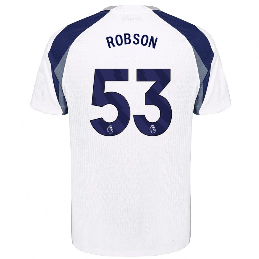 Danxen Donna Maglia Max Robson #53 Bianco Navy Kit Gara Home 2025/26 Maglietta