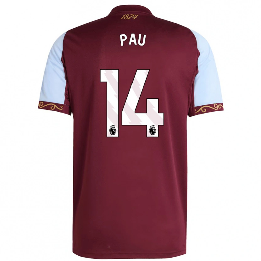 Danxen Donna Maglia Pau Torres #14 Borgogna Azzurro Kit Gara Home 2025/26 Maglietta