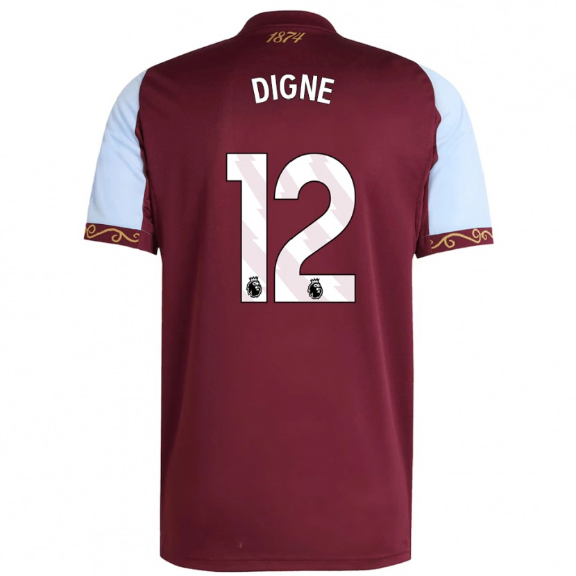Danxen Donna Maglia Lucas Digne #12 Borgogna Azzurro Kit Gara Home 2025/26 Maglietta