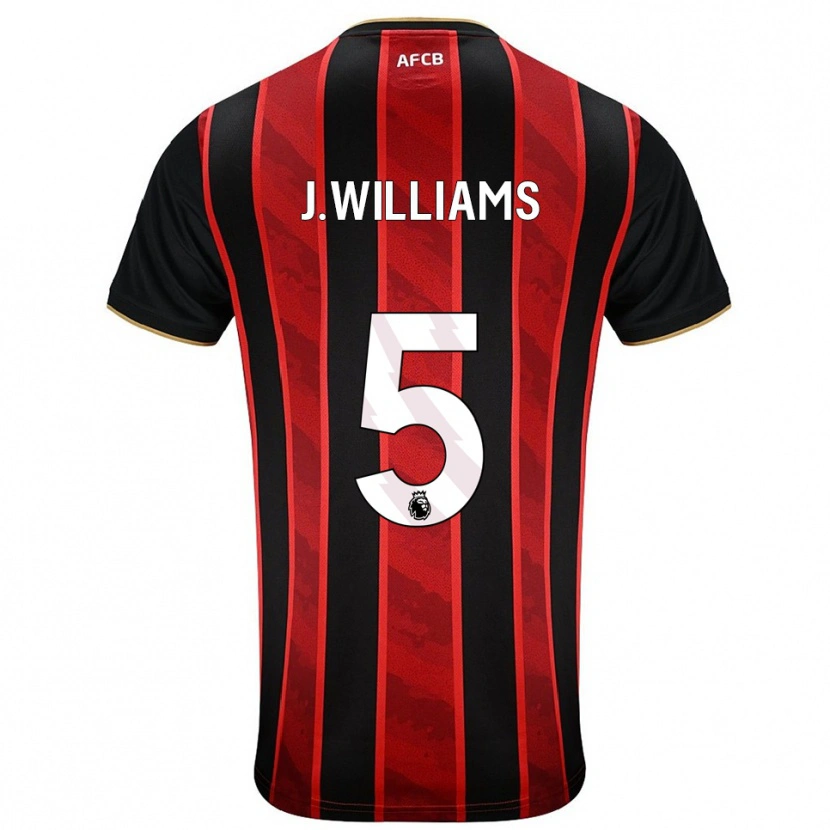 Danxen Donna Maglia Jay Williams #5 Rosso Nero Kit Gara Home 2025/26 Maglietta