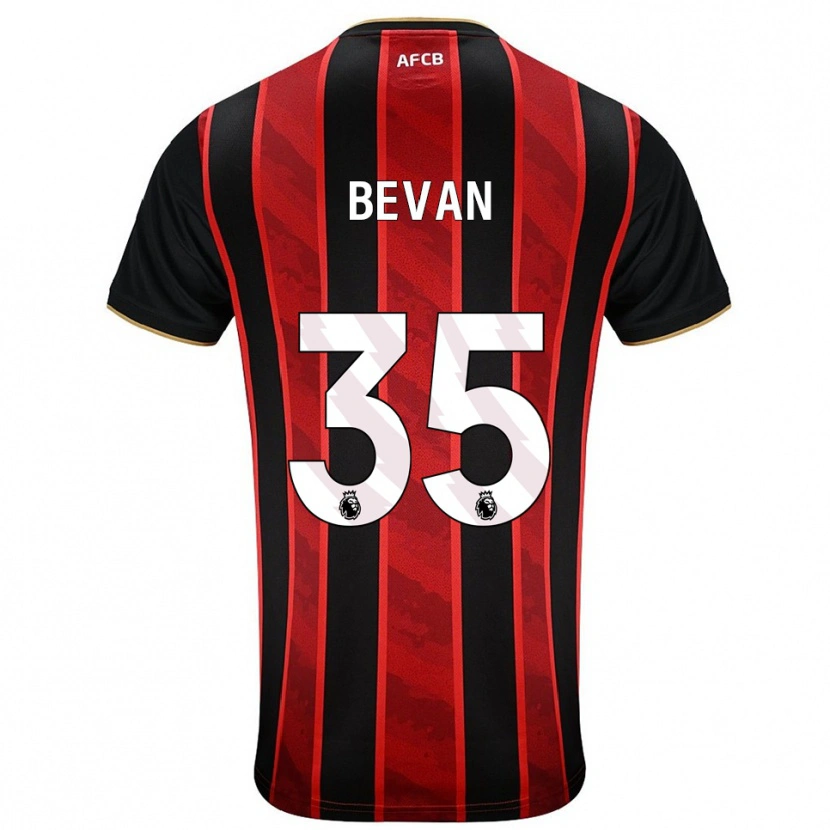 Danxen Donna Maglia Owen Bevan #35 Rosso Nero Kit Gara Home 2025/26 Maglietta