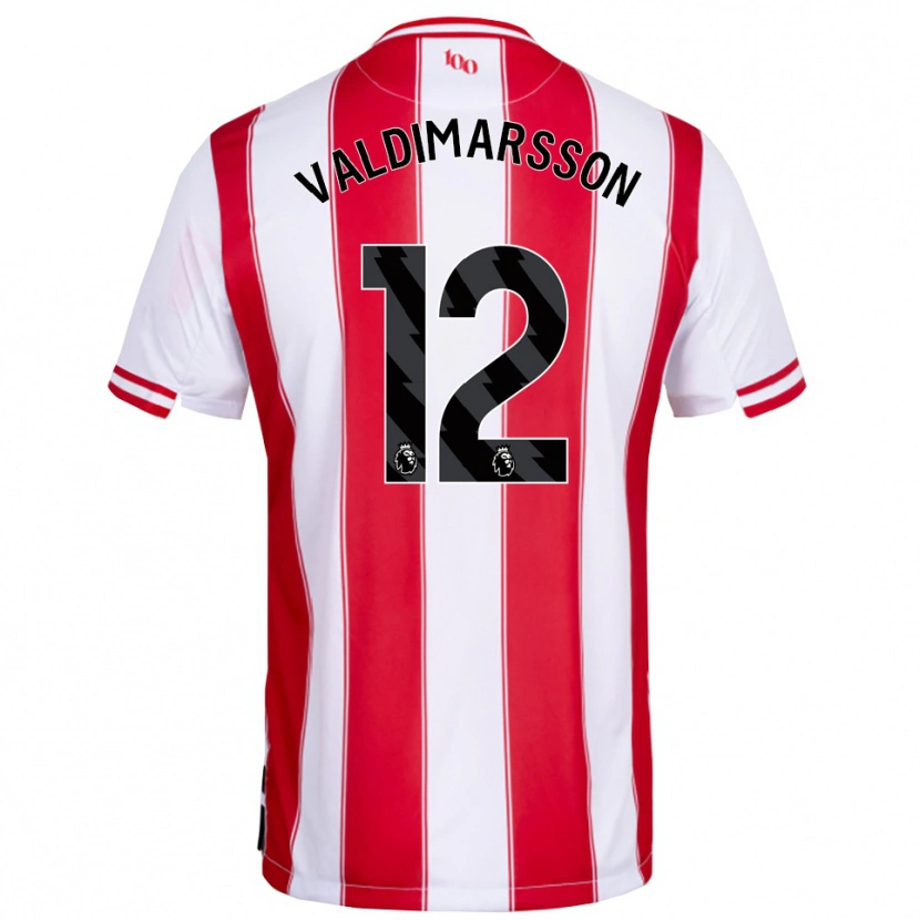 Danxen Donna Maglia Hákon Rafn Valdimarsson #12 Rosso Bianco Kit Gara Home 2025/26 Maglietta