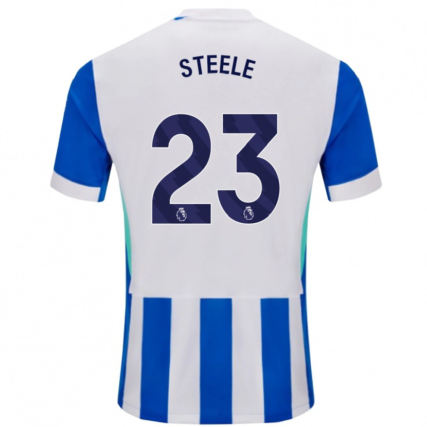 Danxen Donna Maglia Jason Steele #23 Blu Bianco Kit Gara Home 2025/26 Maglietta