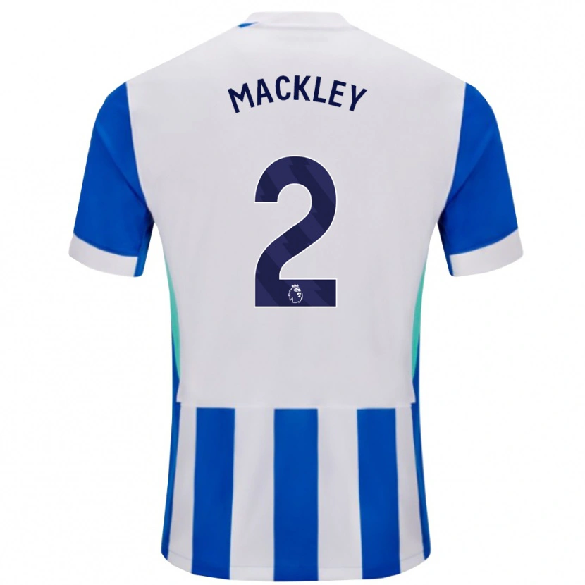 Danxen Donna Maglia Callum Mackley #2 Blu Bianco Kit Gara Home 2025/26 Maglietta