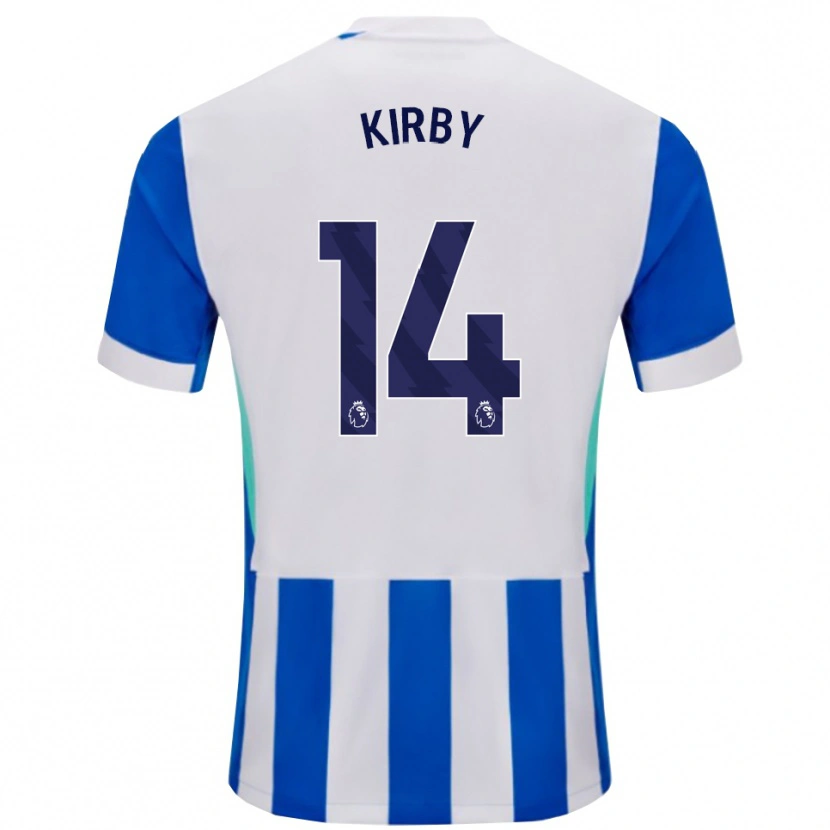 Danxen Donna Maglia Fran Kirby #14 Blu Bianco Kit Gara Home 2025/26 Maglietta