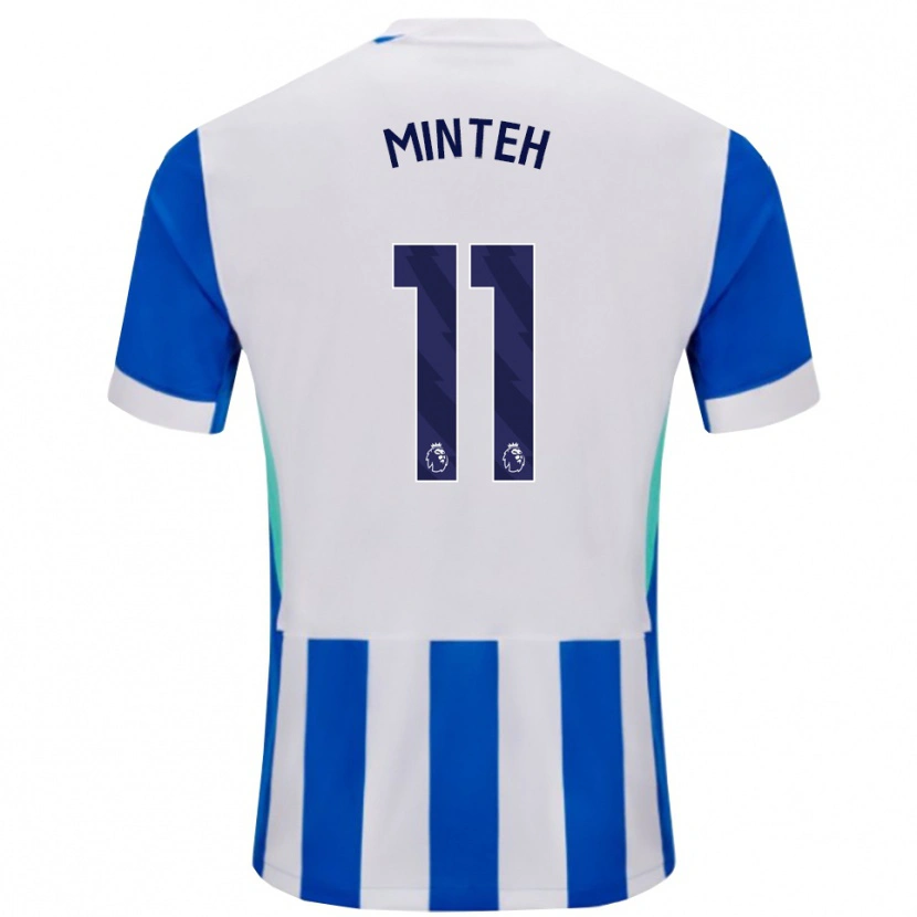 Danxen Donna Maglia Yankuba Minteh #11 Blu Bianco Kit Gara Home 2025/26 Maglietta