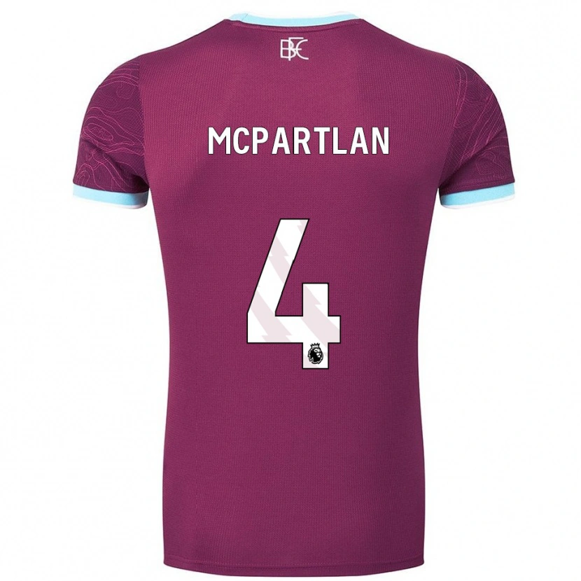 Danxen Donna Maglia Brenna Mcpartlan #4 Borgogna Azzurro Kit Gara Home 2025/26 Maglietta
