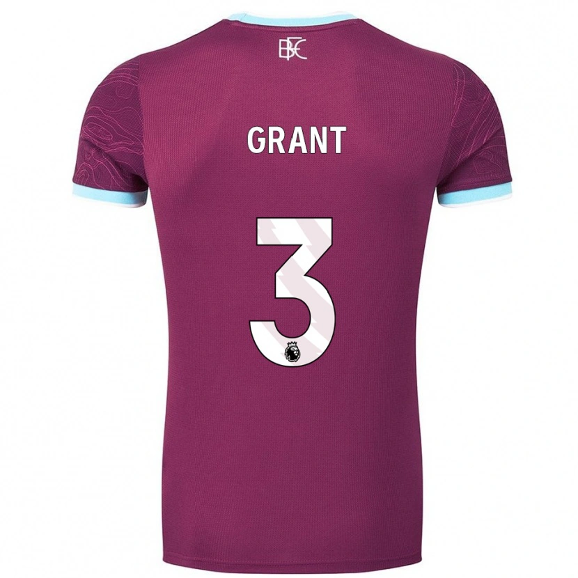 Danxen Donna Maglia Bradley Grant #3 Borgogna Azzurro Kit Gara Home 2025/26 Maglietta