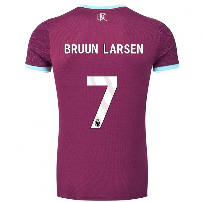 Danxen Donna Maglia Jacob Bruun Larsen #7 Borgogna Azzurro Kit Gara Home 2025/26 Maglietta