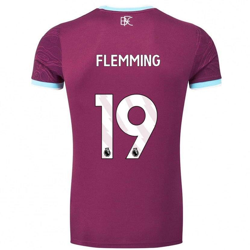 Danxen Donna Maglia Zian Flemming #19 Borgogna Azzurro Kit Gara Home 2025/26 Maglietta