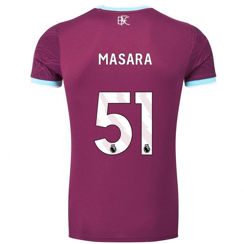 Danxen Donna Maglia Vernon Masara #51 Borgogna Azzurro Kit Gara Home 2025/26 Maglietta