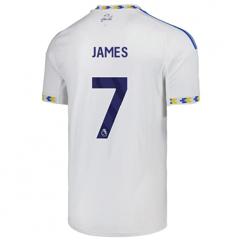 Danxen Donna Maglia Daniel James #7 Bianco Blu Kit Gara Home 2025/26 Maglietta
