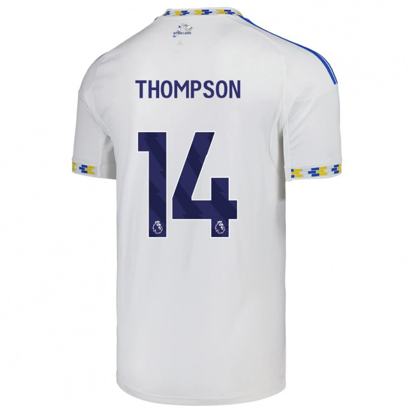 Danxen Donna Maglia Aiden Thompson #14 Bianco Blu Kit Gara Home 2025/26 Maglietta