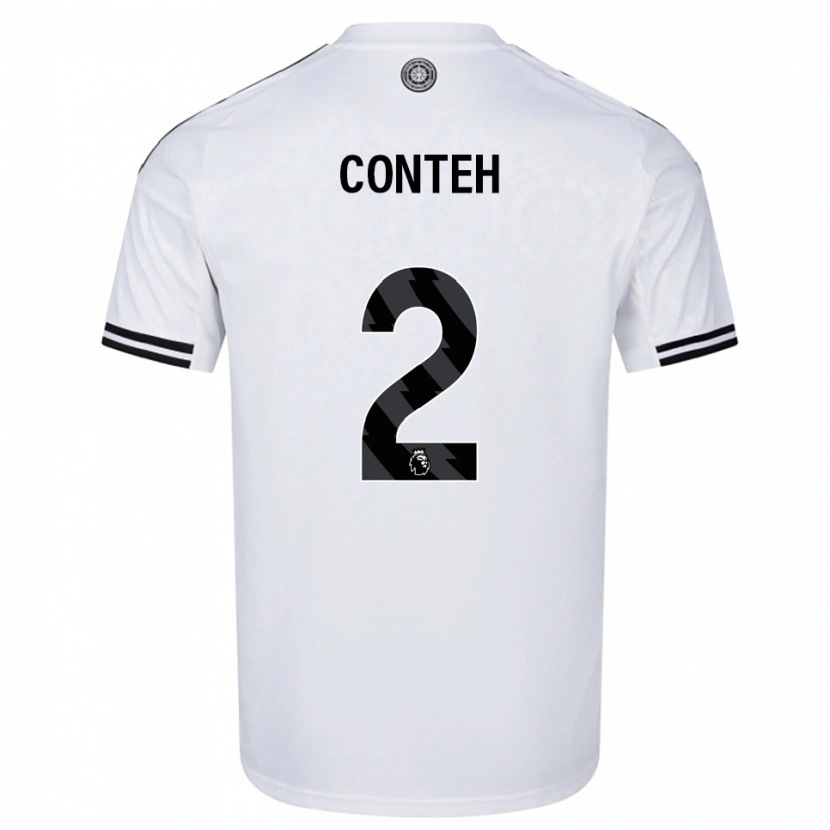 Danxen Donna Maglia Daniel Conteh #2 Bianco Nero Kit Gara Home 2025/26 Maglietta