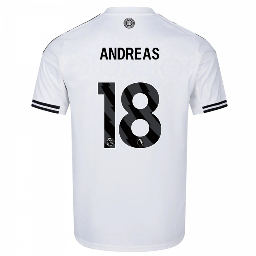 Danxen Donna Maglia Andreas Pereira #18 Bianco Nero Kit Gara Home 2025/26 Maglietta