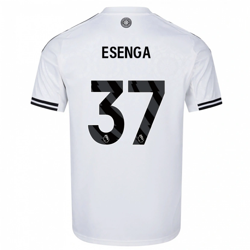 Danxen Donna Maglia Jonathan Esenga #37 Bianco Nero Kit Gara Home 2025/26 Maglietta
