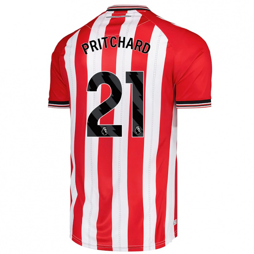 Danxen Donna Maglia Alex Pritchard #21 Rosso Bianco Kit Gara Home 2025/26 Maglietta