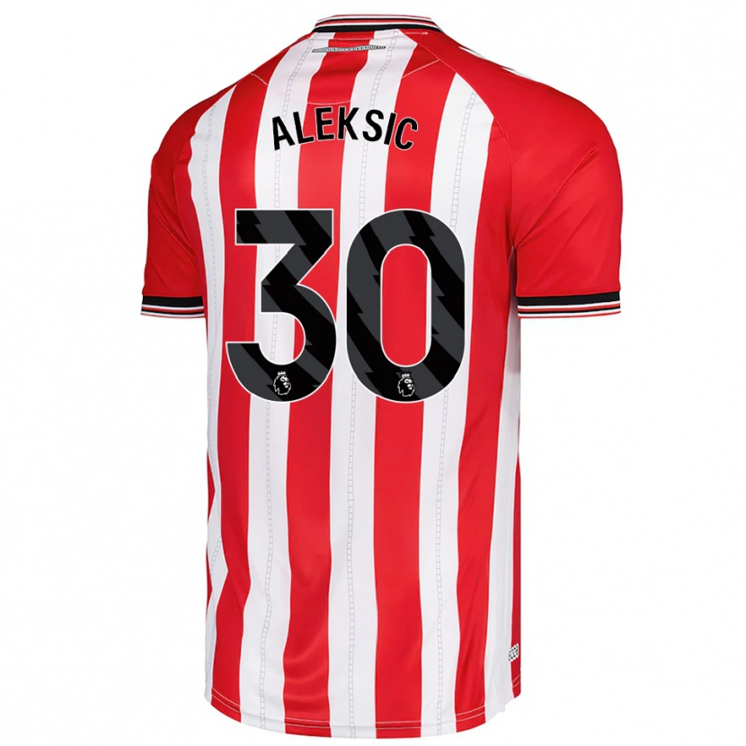 Danxen Donna Maglia Milan Aleksic #30 Rosso Bianco Kit Gara Home 2025/26 Maglietta