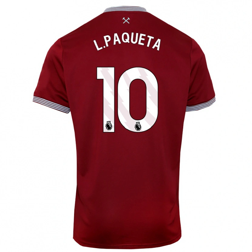 Danxen Donna Maglia Lucas Paquetá #10 Borgogna Bianco Kit Gara Home 2025/26 Maglietta