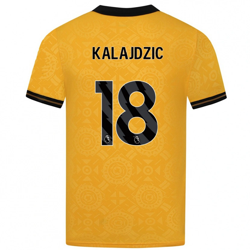 Danxen Donna Maglia Sasa Kalajdzic #18 Giallo Nero Kit Gara Home 2025/26 Maglietta