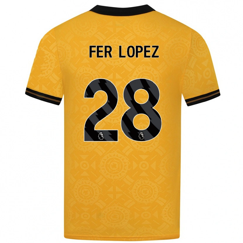 Danxen Donna Maglia Fer López #28 Giallo Nero Kit Gara Home 2025/26 Maglietta