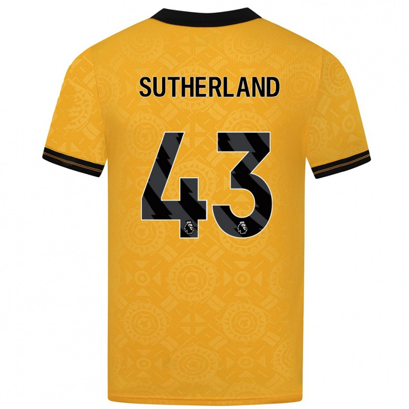 Danxen Donna Maglia Ethan Sutherland #43 Giallo Nero Kit Gara Home 2025/26 Maglietta