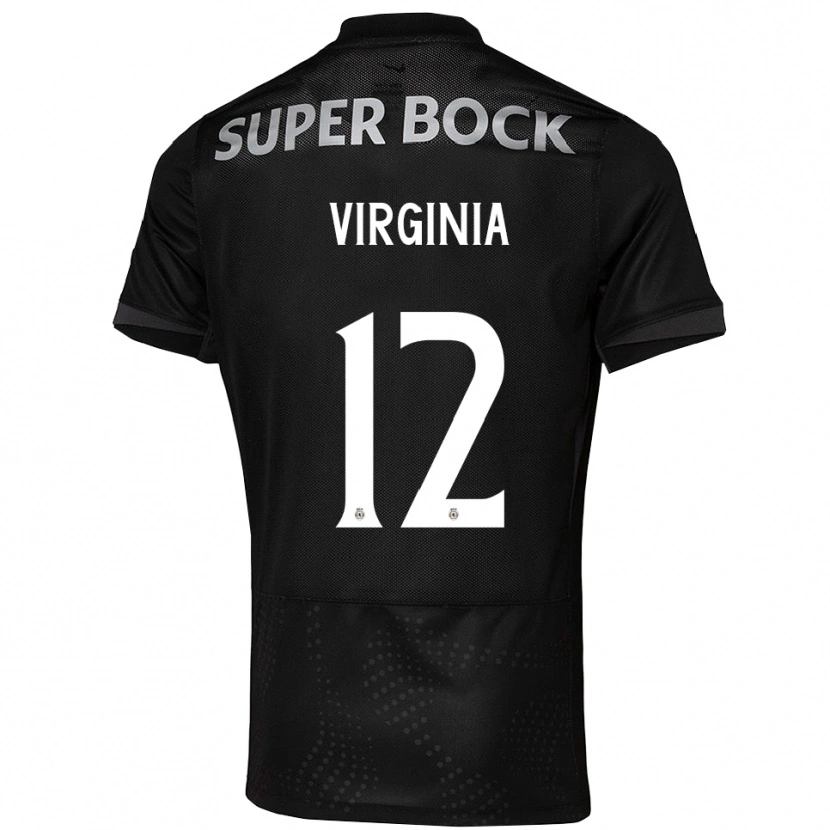 Danxen Donna Maglia João Virgínia #12 Nero Bianco Kit Gara Away 2025/26 Maglietta