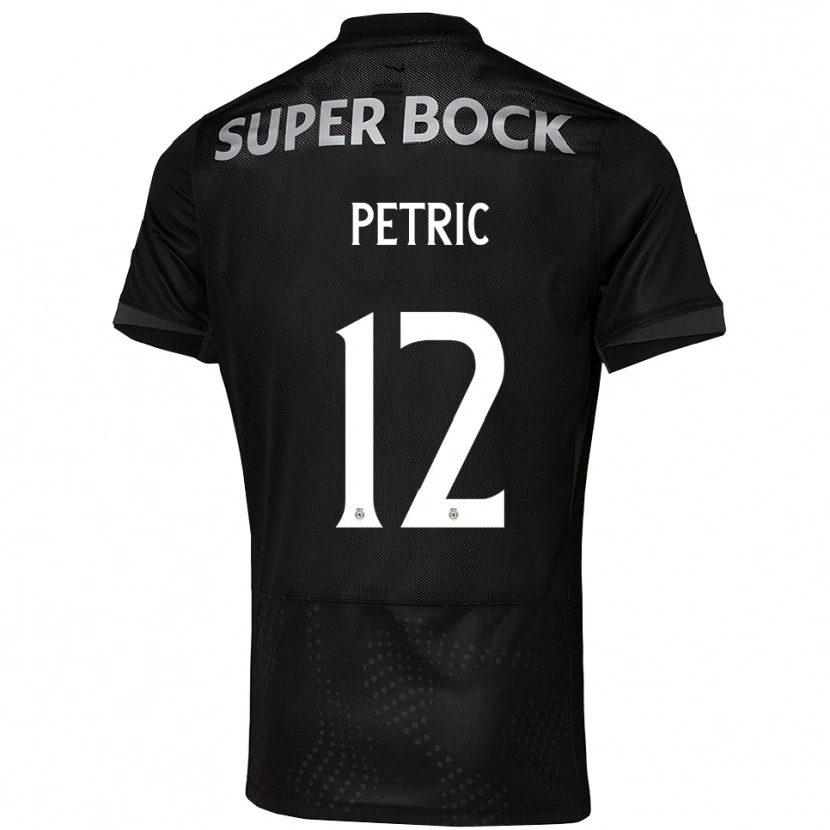 Danxen Donna Maglia Luka Petric #12 Nero Bianco Kit Gara Away 2025/26 Maglietta