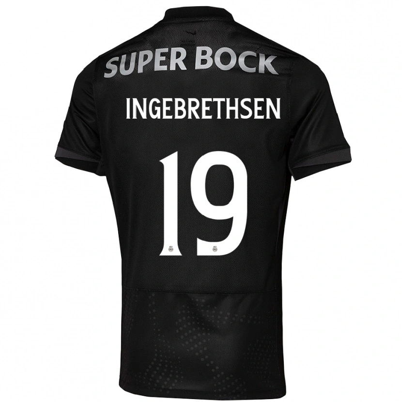 Danxen Donna Maglia Erik Ingebrethsen #19 Nero Bianco Kit Gara Away 2025/26 Maglietta