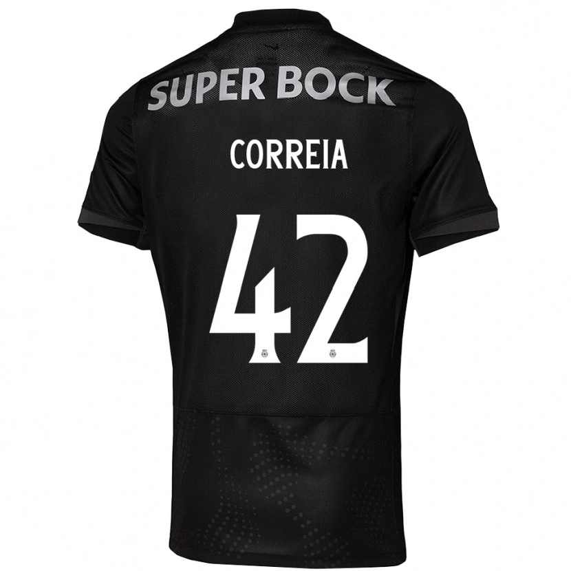 Danxen Donna Maglia Maísa Correia #42 Nero Bianco Kit Gara Away 2025/26 Maglietta