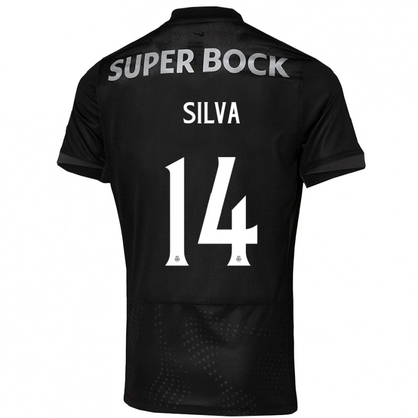 Danxen Donna Maglia Guilherme Silva #14 Nero Bianco Kit Gara Away 2025/26 Maglietta