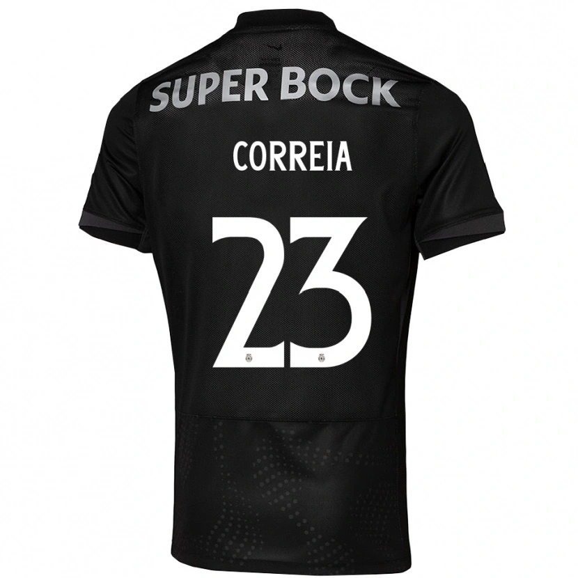 Danxen Donna Maglia Duarte Correia #23 Nero Bianco Kit Gara Away 2025/26 Maglietta