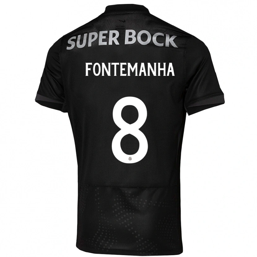 Danxen Donna Maglia Rita Fontemanha #8 Nero Bianco Kit Gara Away 2025/26 Maglietta