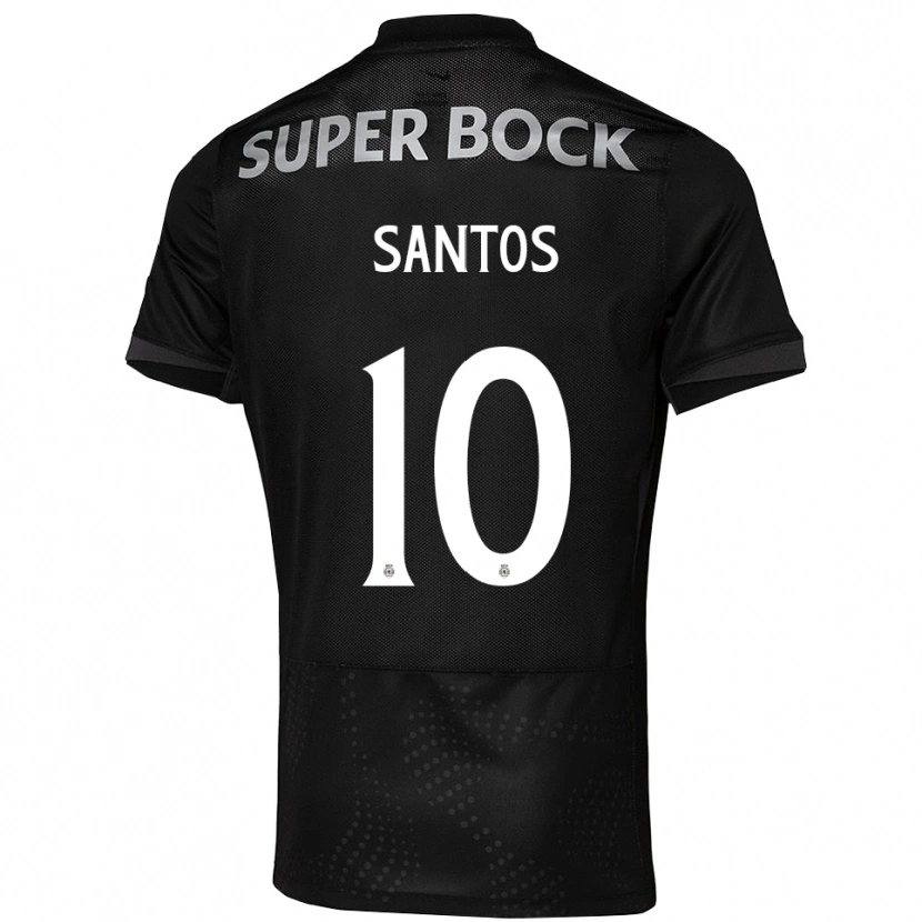 Danxen Donna Maglia Gui Santos #10 Nero Bianco Kit Gara Away 2025/26 Maglietta