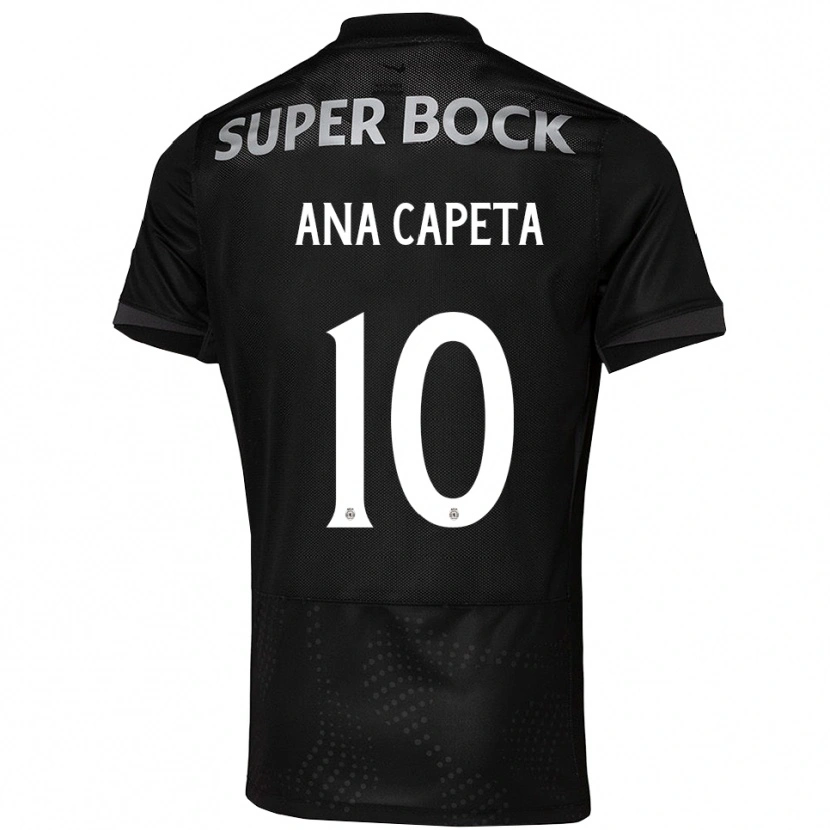 Danxen Donna Maglia Ana Capeta #10 Nero Bianco Kit Gara Away 2025/26 Maglietta