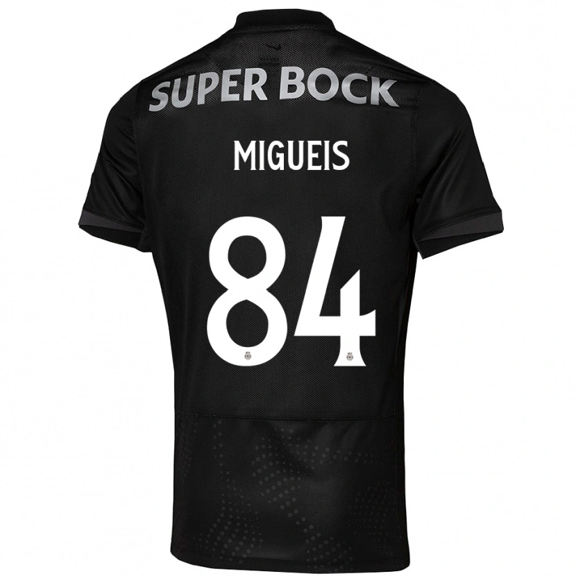 Danxen Donna Maglia Pedro Miguéis #84 Nero Bianco Kit Gara Away 2025/26 Maglietta