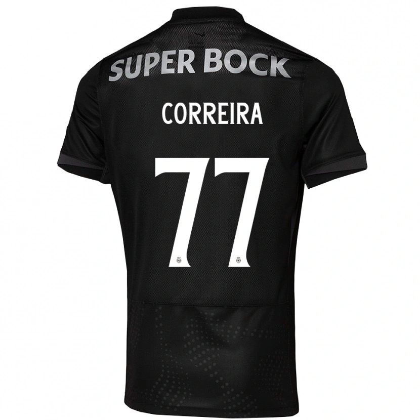 Danxen Donna Maglia Alicia Figueiredo Lima Correia #77 Nero Bianco Kit Gara Away 2025/26 Maglietta