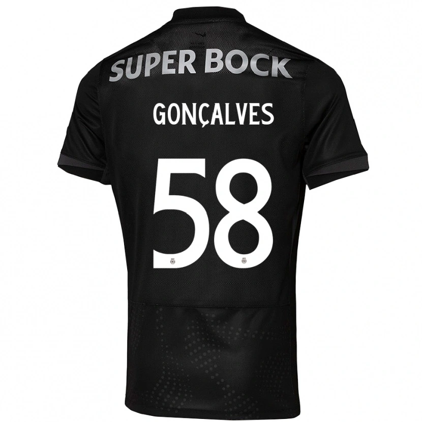 Danxen Donna Maglia Flávio Gonçalves #58 Nero Bianco Kit Gara Away 2025/26 Maglietta