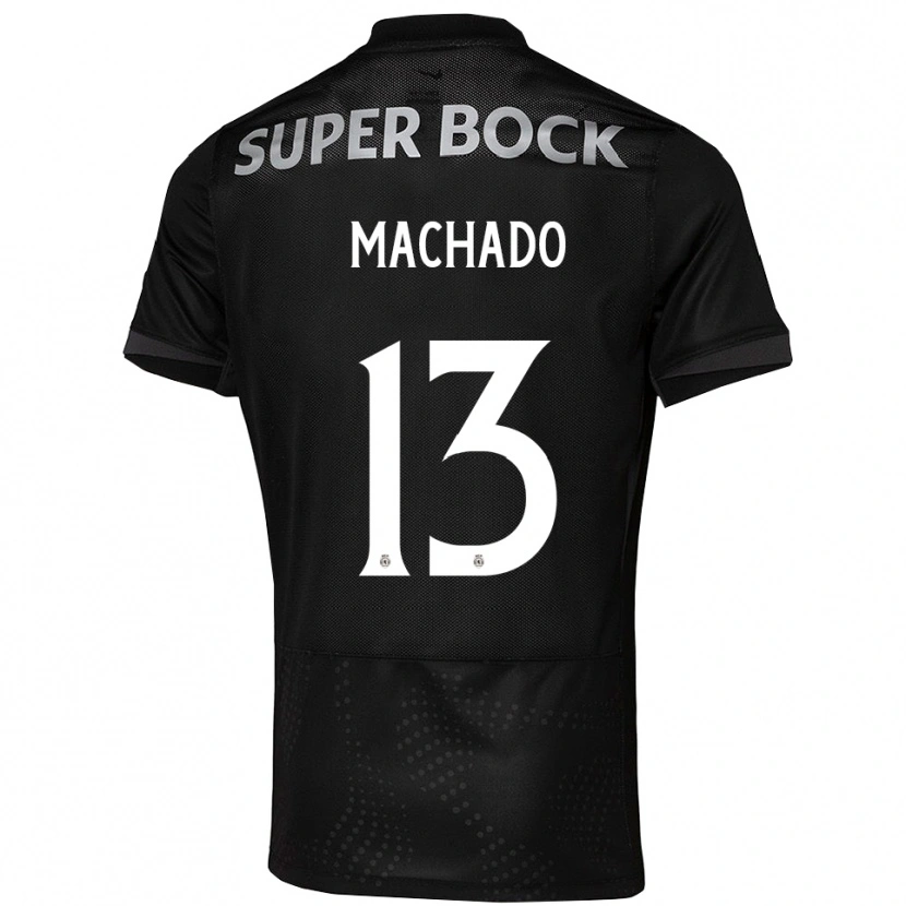 Danxen Donna Maglia Francisco Machado #13 Nero Bianco Kit Gara Away 2025/26 Maglietta