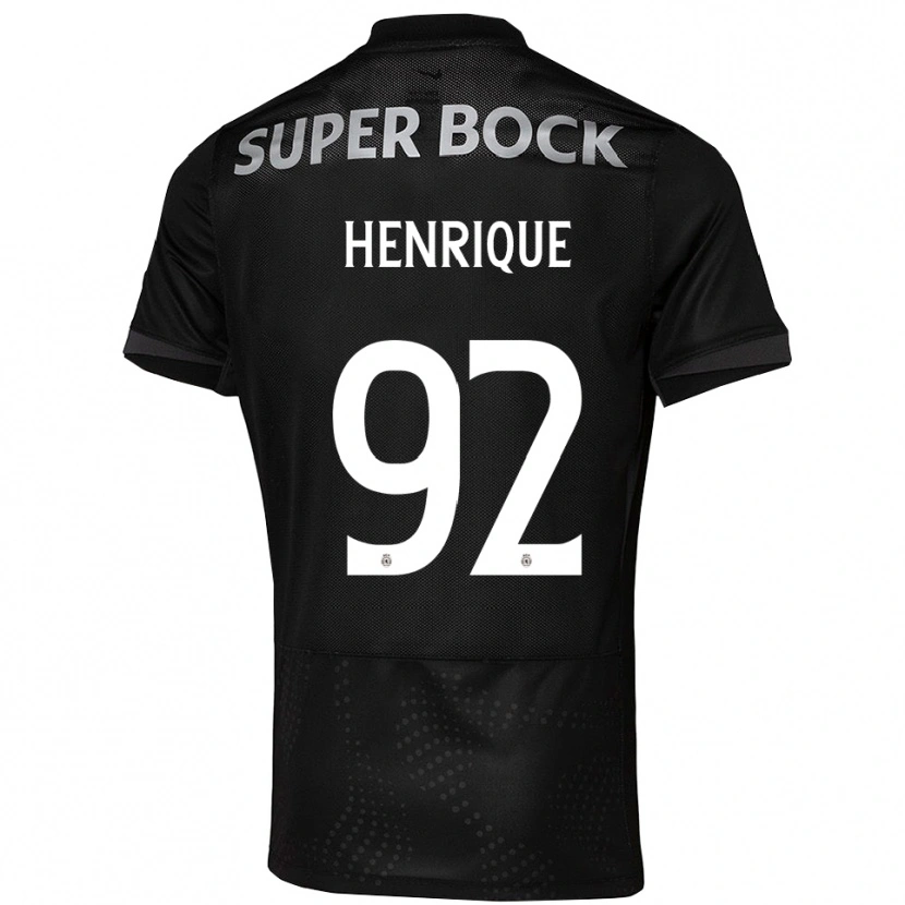 Danxen Donna Maglia Eduardo Henrique #92 Nero Bianco Kit Gara Away 2025/26 Maglietta
