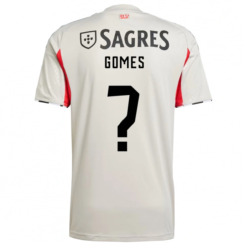 Danxen Donna Maglia Martim Gomes #0 Bianco Sporco Rosso Kit Gara Away 2025/26 Maglietta