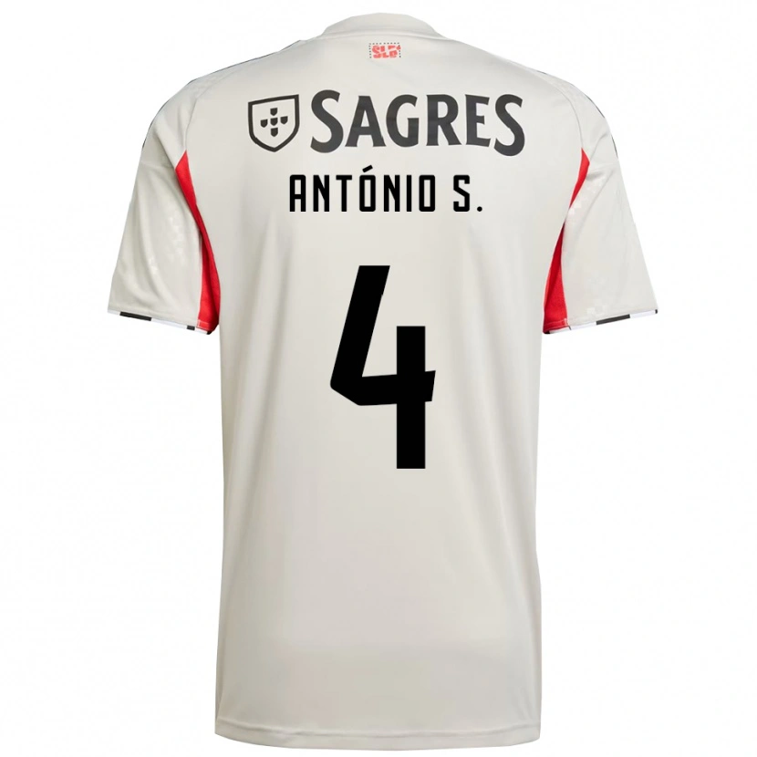 Danxen Donna Maglia António Silva #4 Bianco Sporco Rosso Kit Gara Away 2025/26 Maglietta