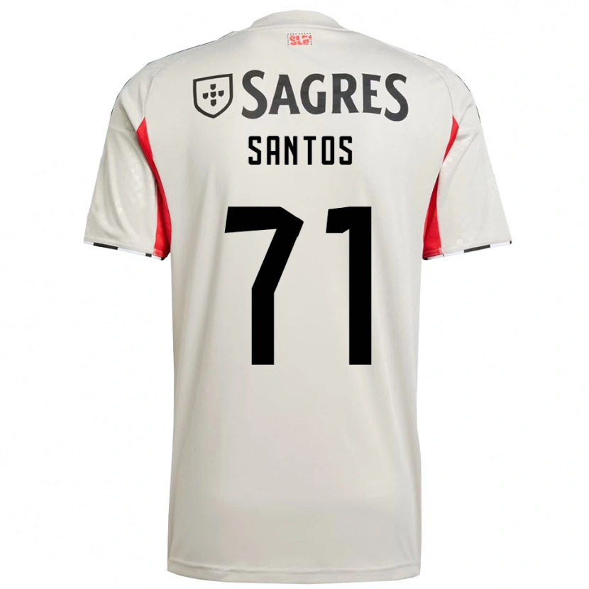 Danxen Donna Maglia Leandro Santos #71 Bianco Sporco Rosso Kit Gara Away 2025/26 Maglietta