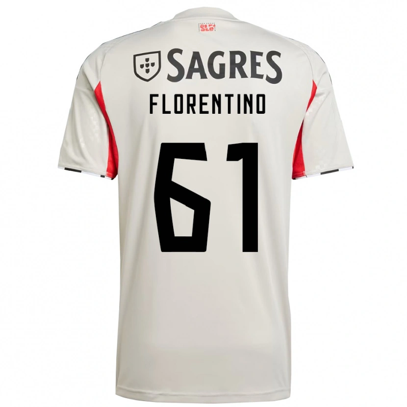 Danxen Donna Maglia Florentino #61 Bianco Sporco Rosso Kit Gara Away 2025/26 Maglietta