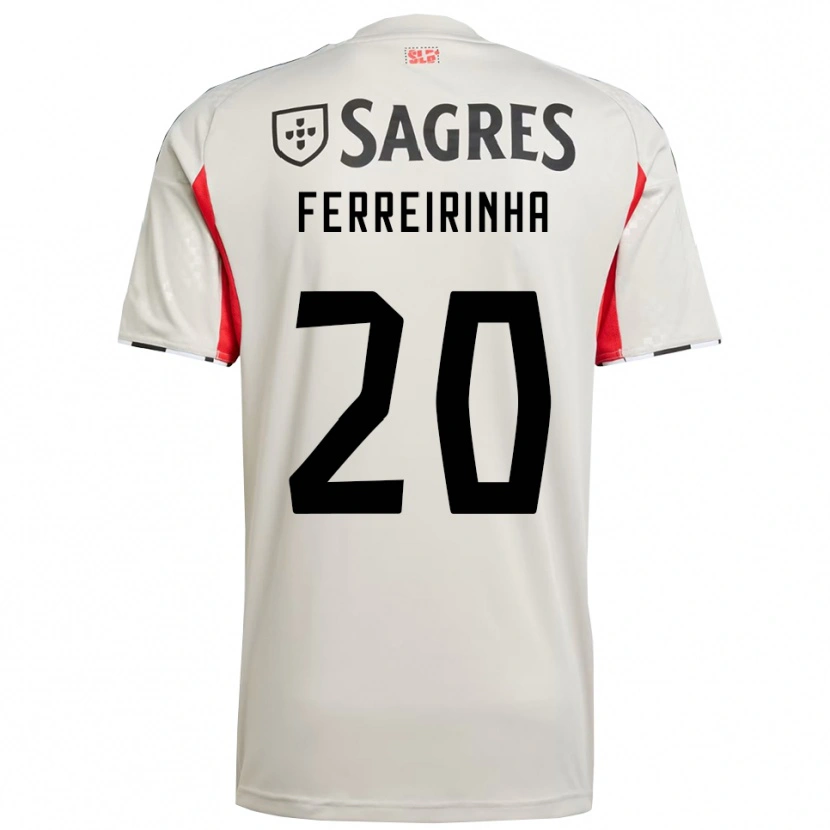 Danxen Donna Maglia Afonso Ferreirinha #20 Bianco Sporco Rosso Kit Gara Away 2025/26 Maglietta