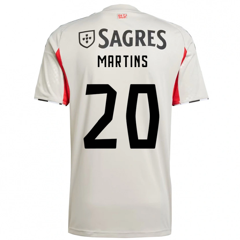 Danxen Donna Maglia Lara Martins #20 Bianco Sporco Rosso Kit Gara Away 2025/26 Maglietta