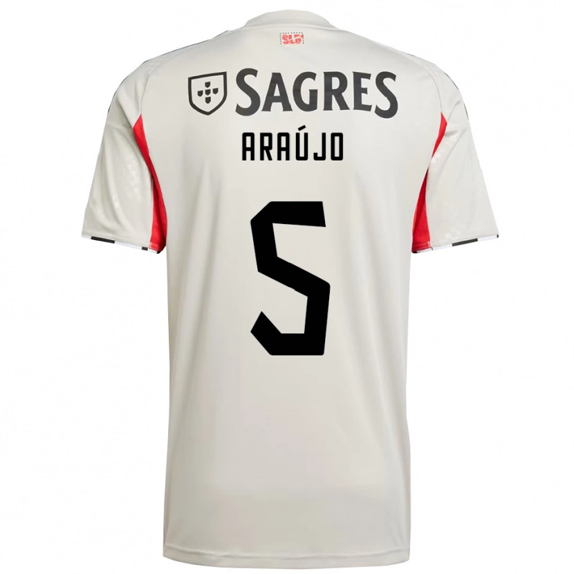 Danxen Donna Maglia Ismail Araújo #5 Bianco Sporco Rosso Kit Gara Away 2025/26 Maglietta