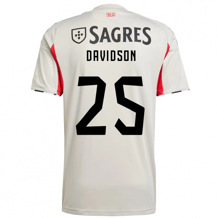 Danxen Donna Maglia Chandra Davidson #25 Bianco Sporco Rosso Kit Gara Away 2025/26 Maglietta