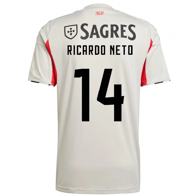 Danxen Donna Maglia Ricardo Neto #14 Bianco Sporco Rosso Kit Gara Away 2025/26 Maglietta