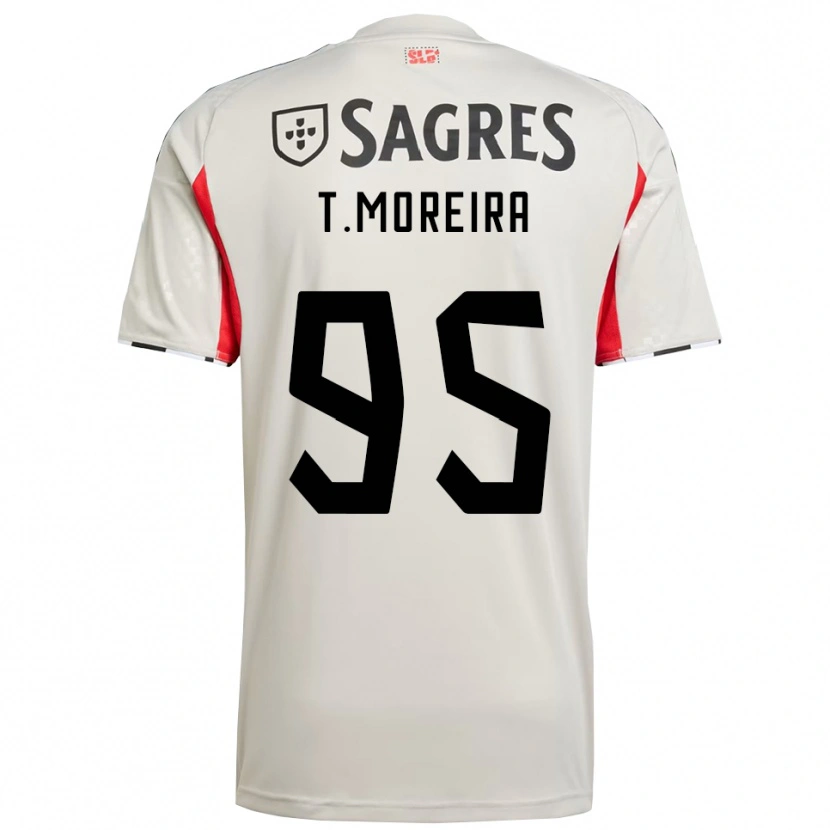 Danxen Donna Maglia Tomás Moreira #95 Bianco Sporco Rosso Kit Gara Away 2025/26 Maglietta